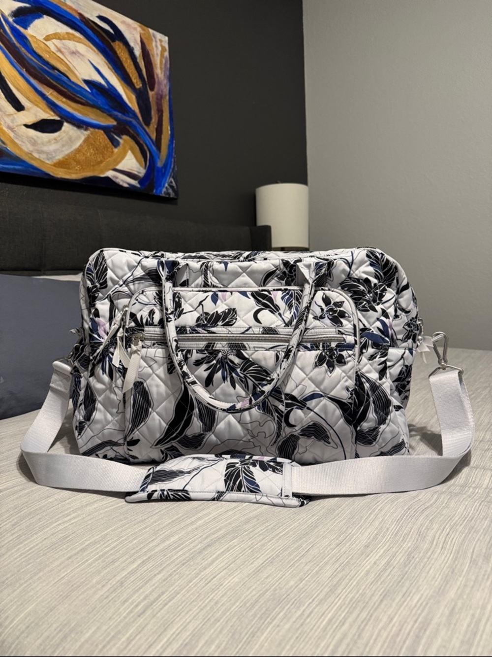 Vera Bradley Performance Twill Weekender Travel Bag in the Twilight Garden